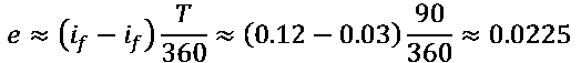 An example calculating the change in exchange rate