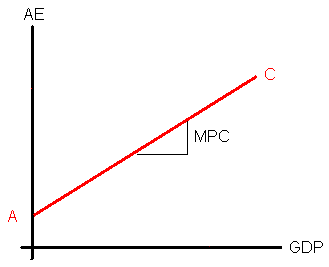 A graph of the consumption function