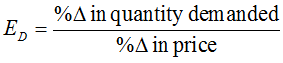 Price elasticity of demand formula