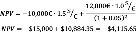 NPV and a foreign exchange rate