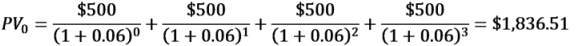 present value from  multiple cash flows