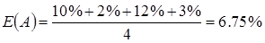 Calculating the expected return for Investment A