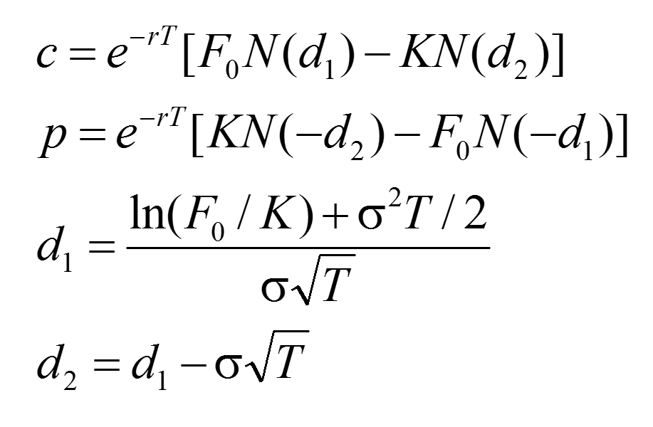Black Scholes equations for currency futures option