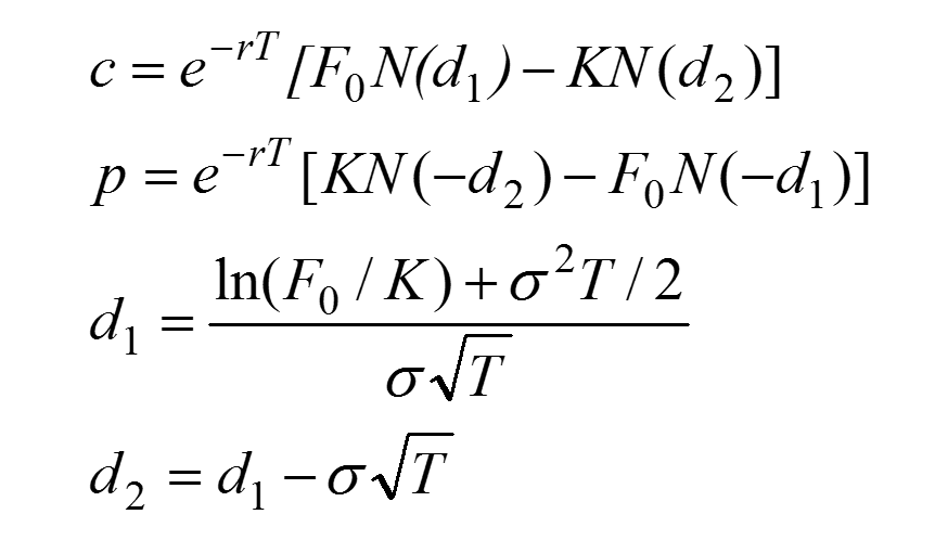 Black Scholes equations for stock index futures