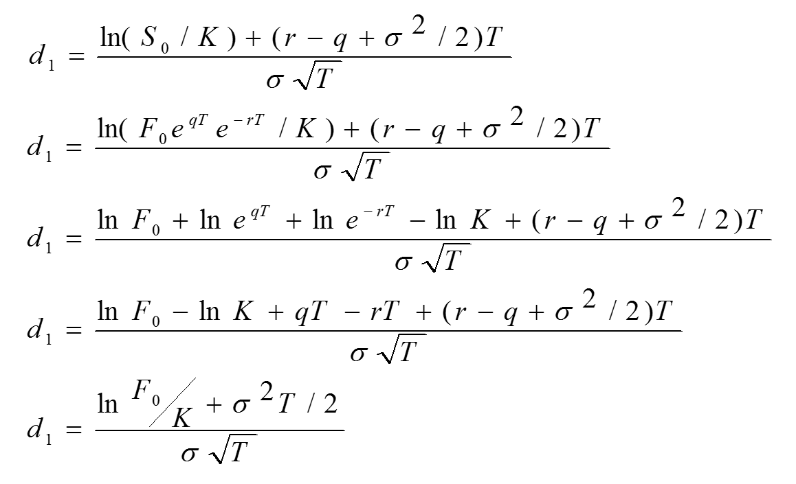 derivation of Black Scholes for stock index futures